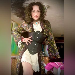 26’ double rowed steele boned waist training corset.